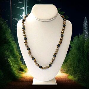 Metal Bead Chain Necklace Mixed Metals HEAVY Strand Biker Rocker Fairy Grunge‎